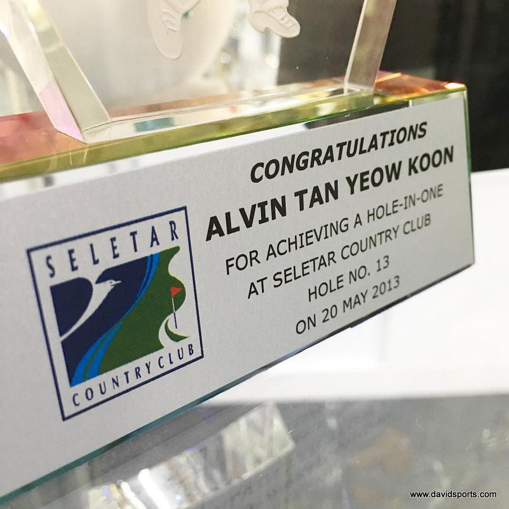 Sample of Silver Plate on Crystal Base — David Sports & Engraving