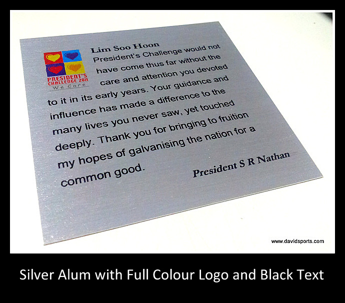 Silver Aluminium — David Sports & Engraving