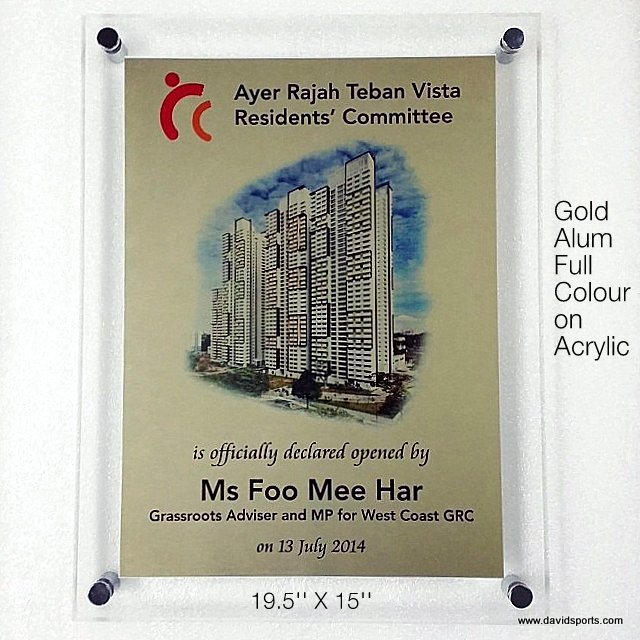 Gold Aluminium on Acrylic — David Sports & Engraving