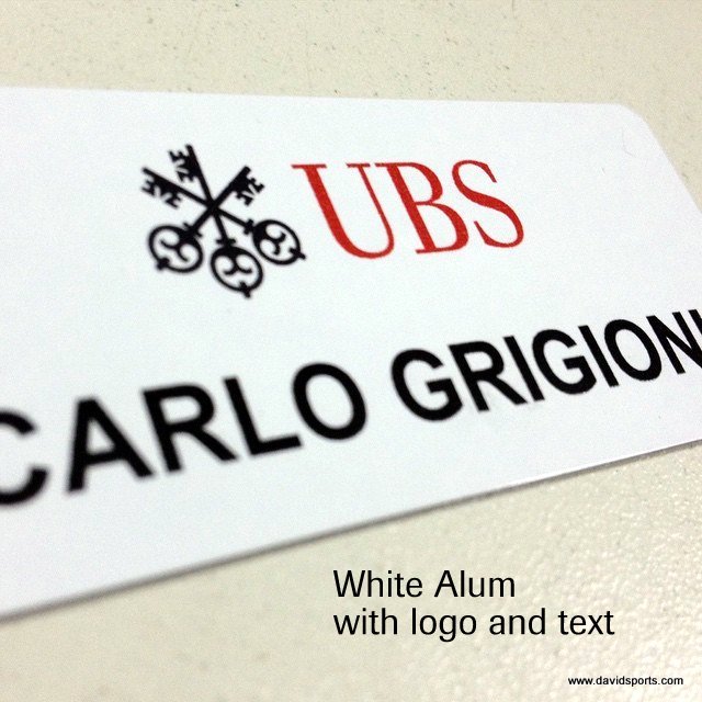 White Aluminium Plate - UV Embossing — David Sports & Engraving